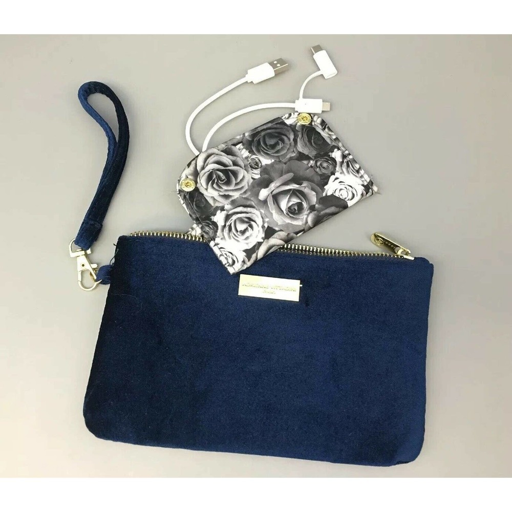 Adrienne Vittadini Clutch Purse Wristlet with Phone Charger iPhone & Android